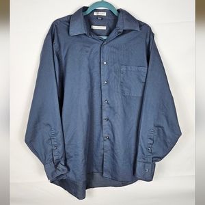 Geoffrey Beene Long Sleeve Dress Shirt Blue XL